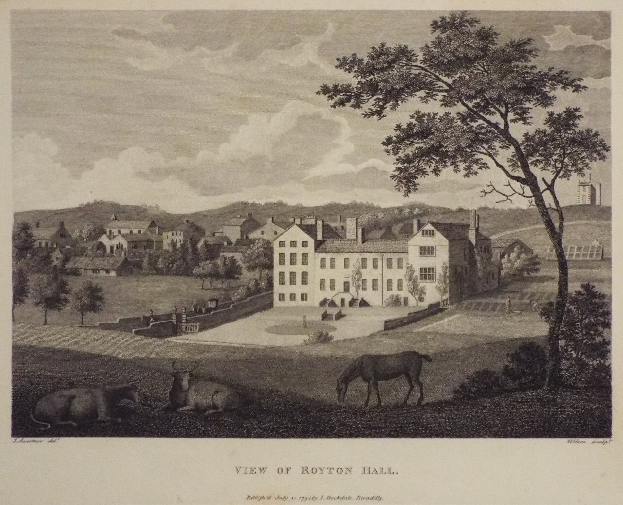Print - View of Royton Hall. - 